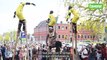 Namur: trois Togolais haut-perchés dans la capitale de l'échasse