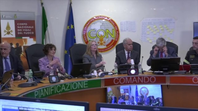 Emergenza Maltempo, Piantedosi al Centro Operativo Vigili del Fuoco