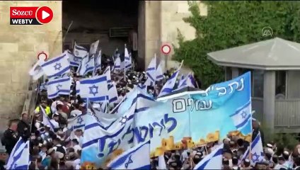 Doğu Kudüs'teki provokatif "bayrak yürüyüşü"ne karşı Gazze Şeridi'nde gösteriler düzenlendi