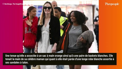 Angelina Jolie main dans la main avec sa fille Zahara, un duo très complice à l'aéroport