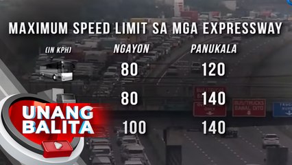 Panukalang itaas ang speed limit sa mga expressway, isinusulong sa Kamara | UB