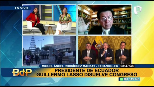 Rodríguez Mackay sobre disolución del Congreso en Ecuador: “El presidente Lasso lo ha hecho dentro de las reglas de la Constitución política”