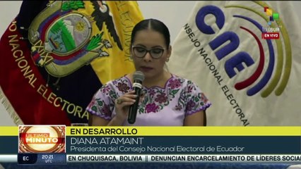 Pdta. del CNE de Ecuador confirmó el inicio del proceso y período electoral