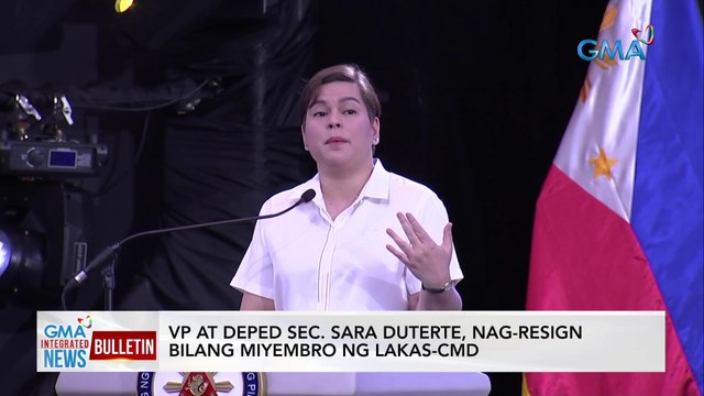VP at DepEd Sec. Sara Duterte, nag-resign bilang miyembro ng Lakas-CMD | GMA Integrated News Bulletin