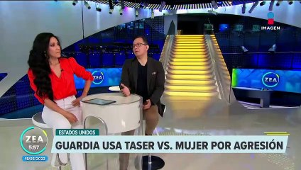 VIDEO: Guardia usa taser contra mujer que lo agredió