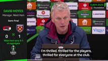 Moyes 'thrilled' for everyone at West Ham after reaching Conference League final