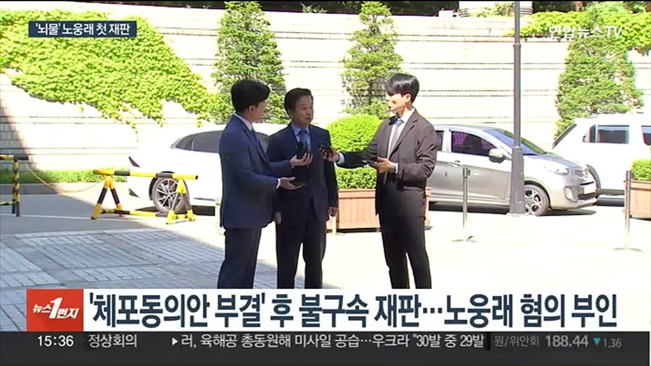 '뇌물 수수' 노웅래 의원 법원 첫 출석…혐의 부인