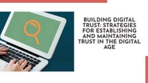 Building Digital Trust Strategies for Establishing and Maintaining Trust in the Digital Age