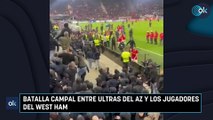 Batalla campal entre ultras del AZ y los jugadores del West Ham