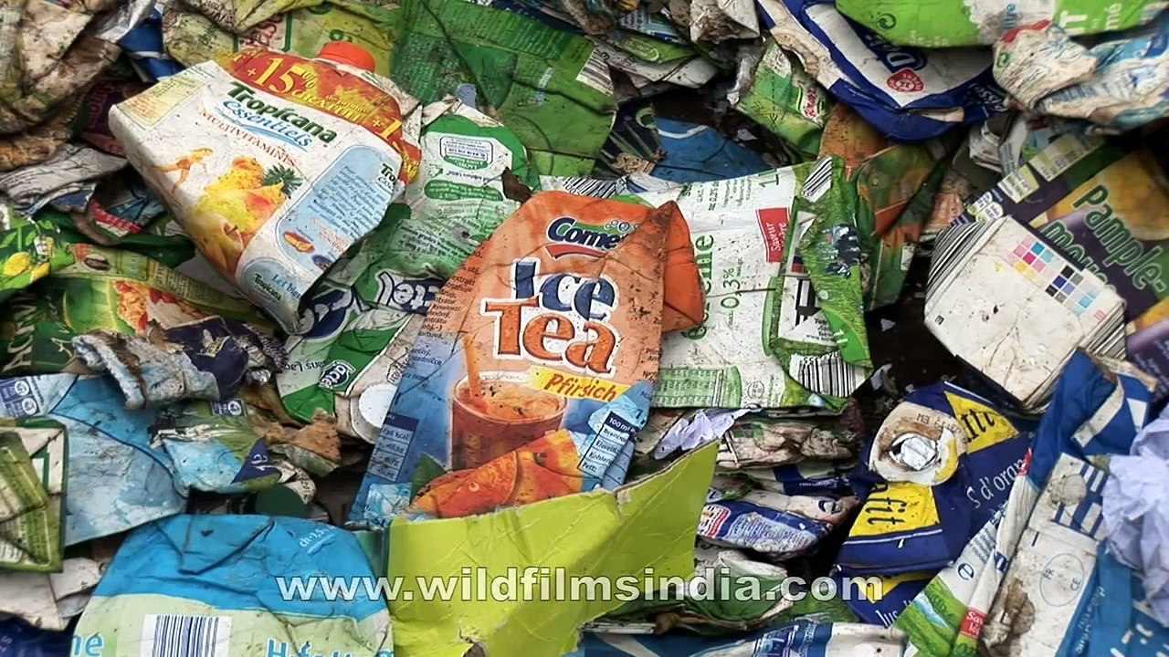 Imported household waste and scrap being recycled in India