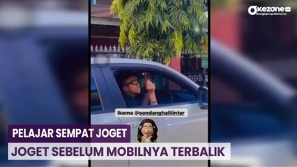 Sempat Joget, Pelajar SMP Kemudikan Mobil Hingga Terbalik di Pinrang