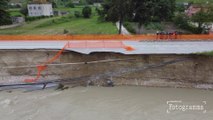 Maltempo, la piena fa crollare una strada tra Marche e Abruzzo