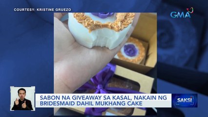 Sabon na giveaway sa kasal, nakain ng bridesmaid dahil mukhang cake | Saksi