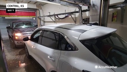 Tony Laubach prepping loaner for weekend of storm chasing