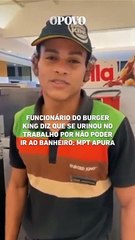 Funcionário do Burger King diz que se urinou no trabalho por não poder ir ao banheiro #shorts