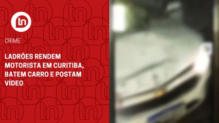 Ladrões rendem motorista em Curitiba, batem carro e postam vídeo