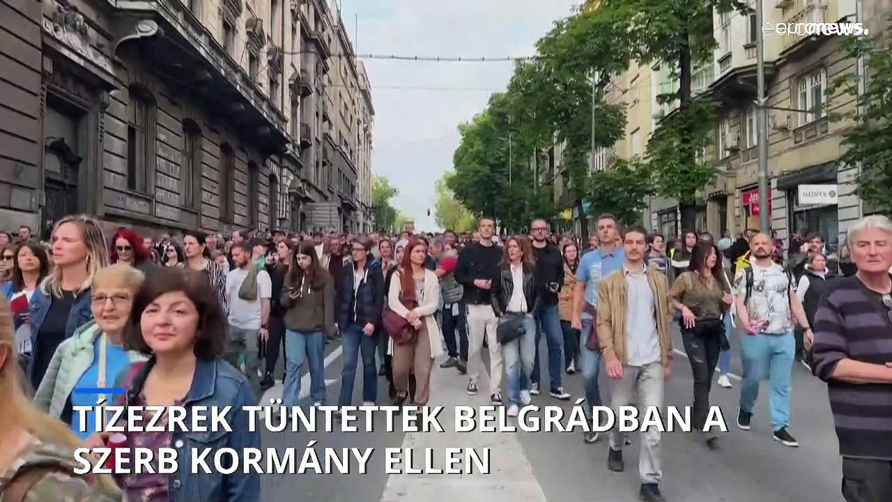 Tízezrek tüntettek Belgrádban a szerb kormány ellen
