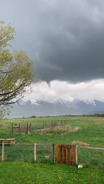 Land Spout Forms Over Mission Mountains in Montana