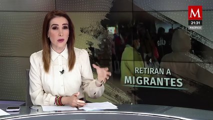 Retiran a migrantes de la Plaza Giordano Bruno en CdMx