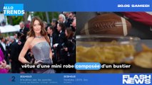 Le titre paraphrasé aguicheur pourrait être : Carla Bruni manque de tomber sur le tapis rouge : l'incident vestimentaire évité de justesse au Festival de Cannes 2023 !