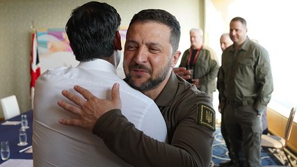 Sunak and Zelensky share hug as they meet for talks at G7 summit