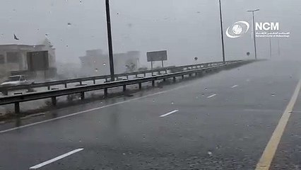Watch: Heavy rains, hail lash UAE creating waterfalls from mountains; residents capture lightning