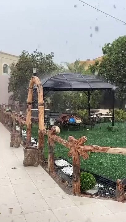 Watch: Heavy rains, hail lash UAE creating waterfalls from mountains; residents capture lightning