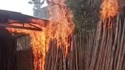 मथुरा: गैस पाइप लाइन लीकेज होने से लगी आग, इलाके में मची अफरा-तफरी