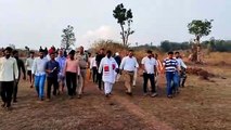 The minister reached the inaccessible village Amapani on a high hill on foot