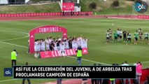 Así fue la celebración del Juvenil A de Arbeloa tras proclamarse campeón de España