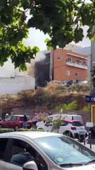 Incendio en Tíncer: un taller arde en llamas