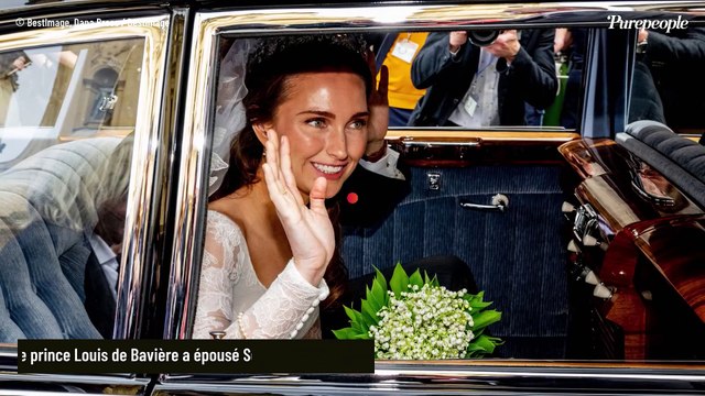 Mariage de Ludwig de Bavière : Recouverte de dentelles, Sophie-Alexandra est époustouflante en robe de mariée