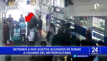 Miraflores: intervienen a dos ladrones que robaban a pasajeros del Metropolitano