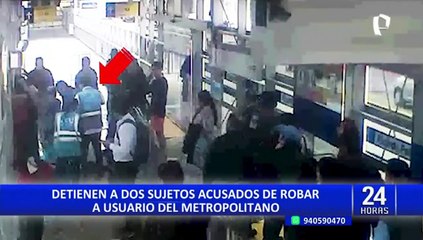 Miraflores: intervienen a dos ladrones que robaban a pasajeros del Metropolitano