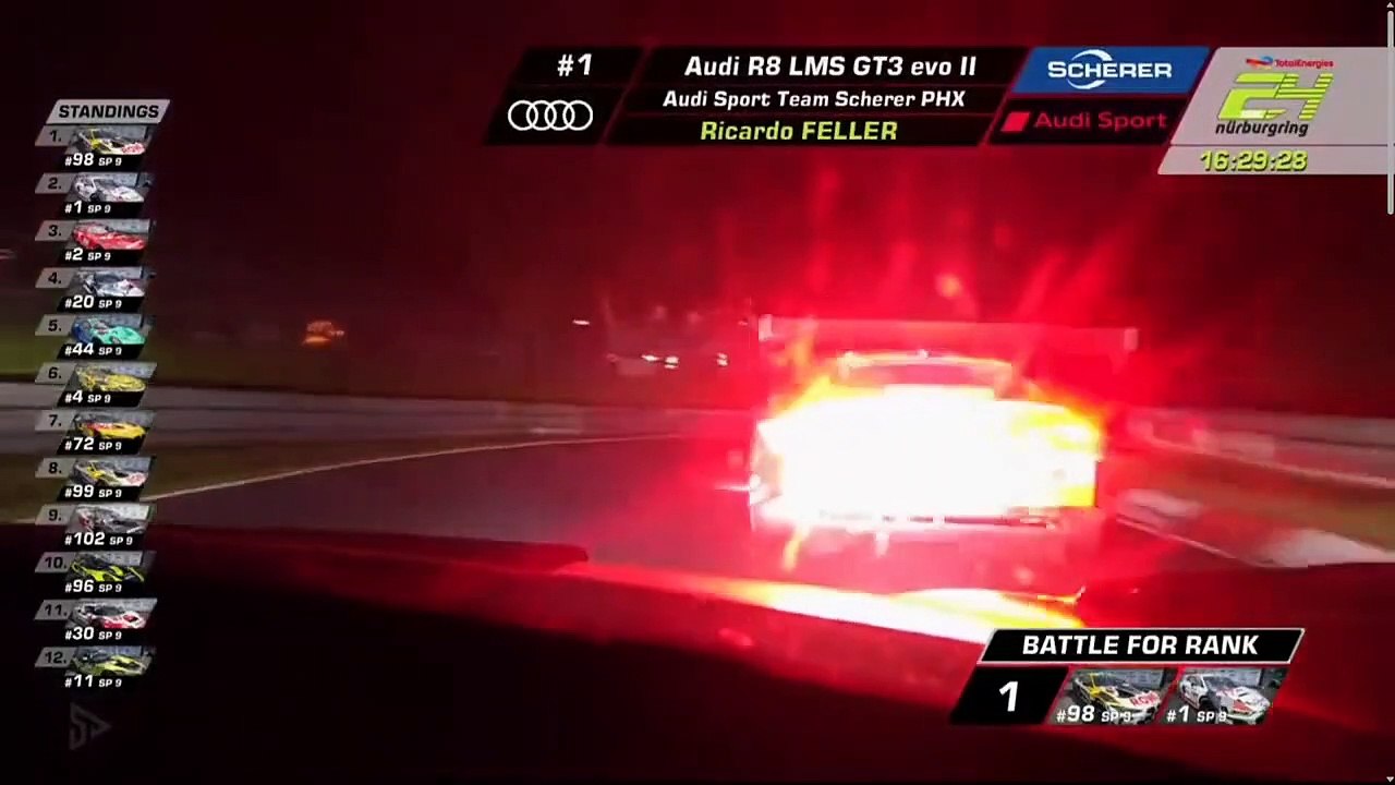 24H Nurburgring 2023 Race Van Der Linde vs Feller Overtake GT4 Estre Style