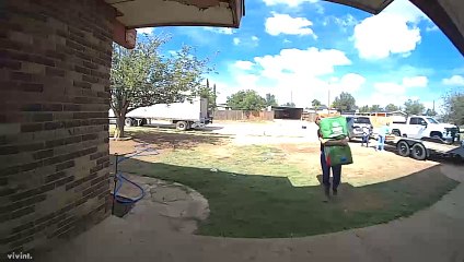 Boy Falls Over While Trying to Lift Bag of Dog Food