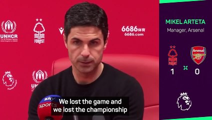 Arteta apologetic as Arsenal lose Premier League title race