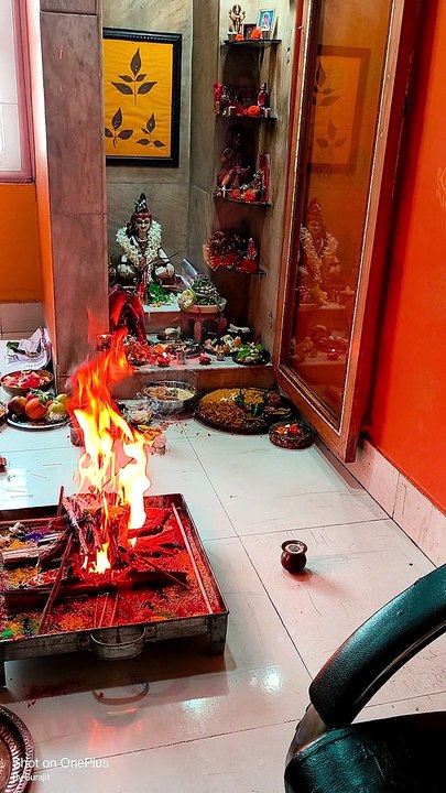Shiva Puja at our home//