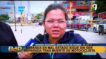 SMP: baranda en mal estado sigue sin ser retirada tras muerte de motociclista