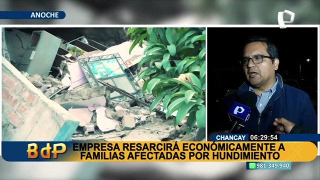 Chancay: empresa resarcirá económicamente a familias afectadas por hundimiento