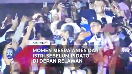 Momen Mesra Anies dan Fery Farhati Sebelum Beri Pidato di Hadapan Relawan
