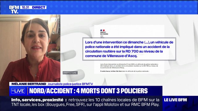 Nord: un grave accident de la route a fait quatre morts, dont trois policiers ce dimanche matin