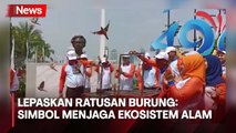 Pj Gubernur DKI Jakarta Heru Budi Lepaskan Ratusan Burung saat Perayaan Lebaran Betawi di Monas