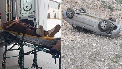 Yoldan çıkan otomobil takla attı: 5 yaralı