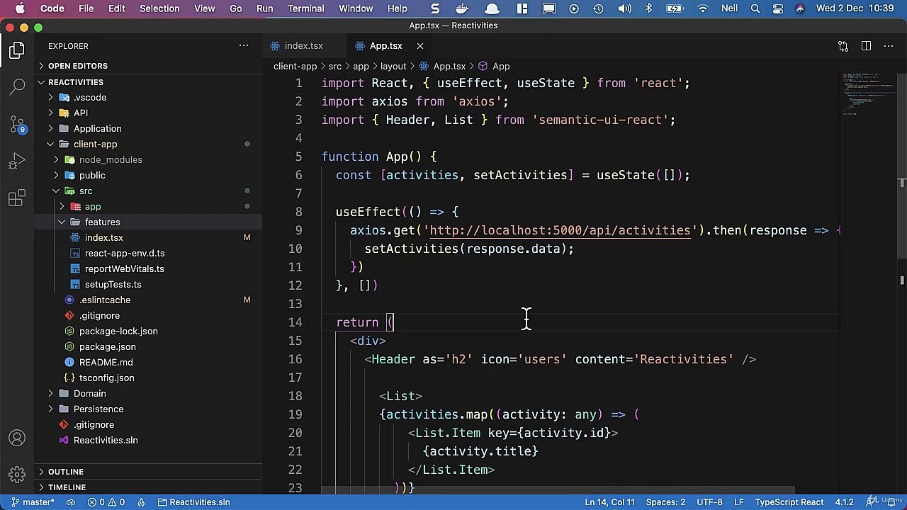 Creating a CRUD application in React - Adding an Activity interface