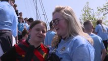 Manchester City fans on treble bid and Premier League three-in-a-row title celebrations