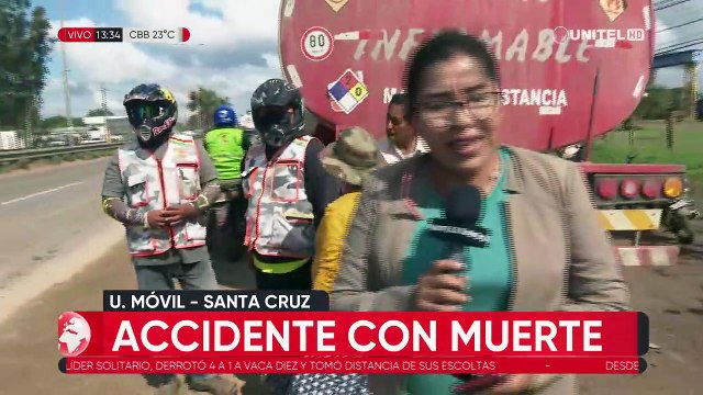 Mujer pierde la vida tras ser arrollada por camión cisterna en la carretera al norte en Santa Cruz
