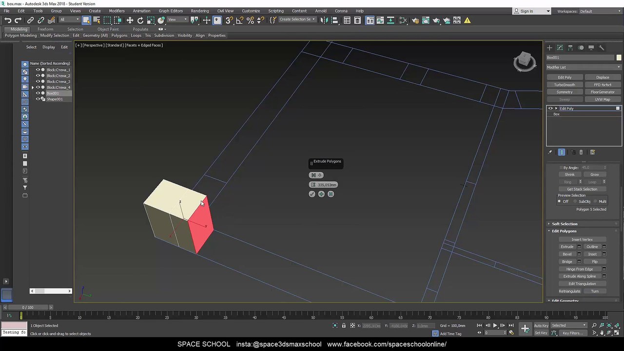 7- Space School[Photoreal Renders in 3dsMax & Corona] BLOCK 1. Lesson 7. Building the room box.