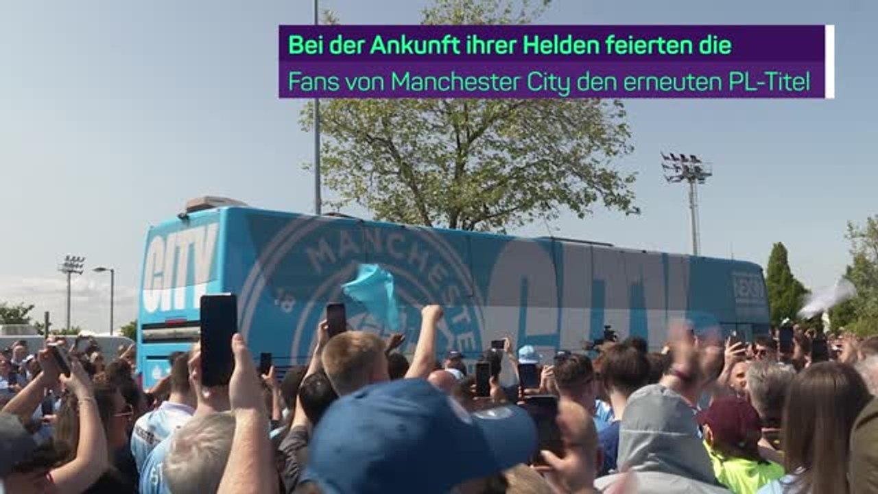 City-Fans in Feierlaune nach PL-Titel