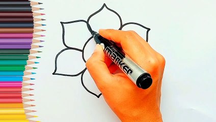 How to Draw Flower, Art for Kids, How to Draw Flowers for Kids, Art for Kids Hub